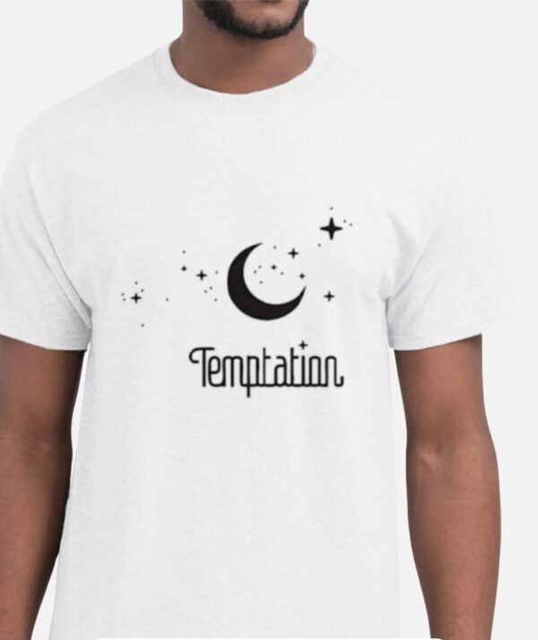 Tee shirt blanc mixte "Temptation" avec imprimé centrale